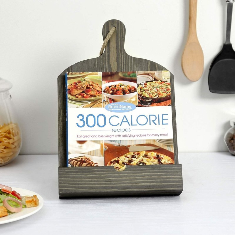 시골 목재 스타일 레시피 책 보관기