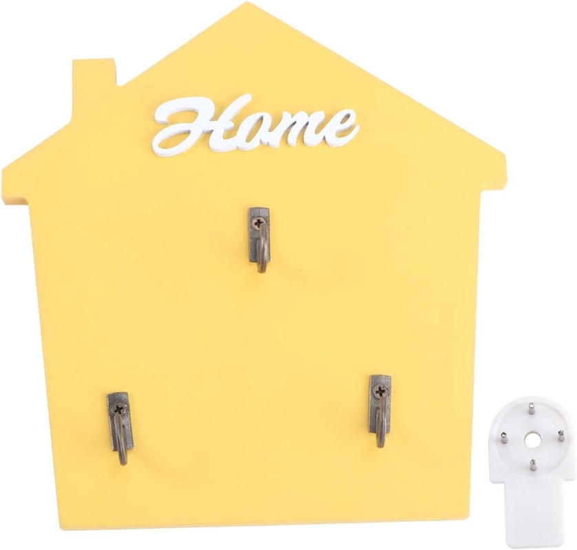 입구 자연 나무 색의 목재 톱니가 있는 진흙실 메일 홀더와 키 래크