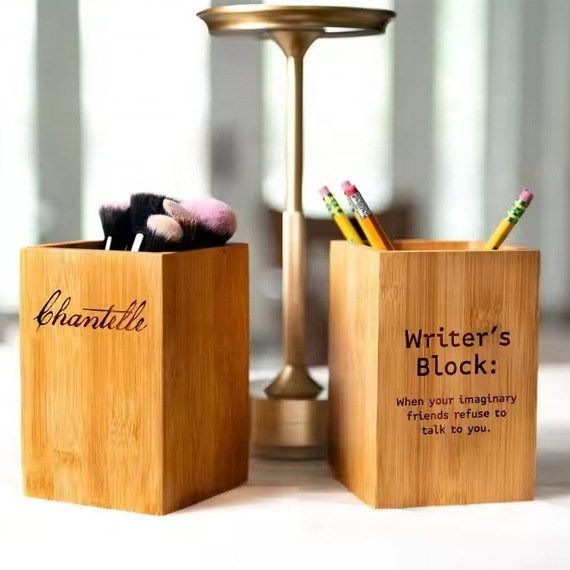 오피스 테이블 저장 컨테이너 현대 목재 스타일의 펜과 연필용 상자 수납기