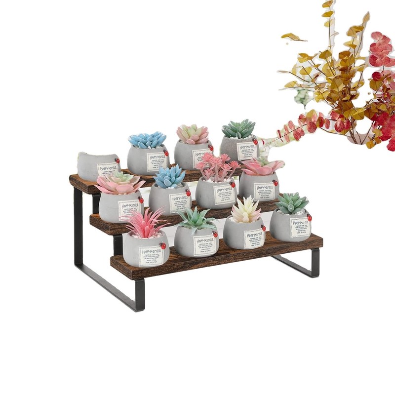 목재 디스플레이 스탠드 기능 공간 절약 3 계층 부엌 카운터 향신료 랙 조직기