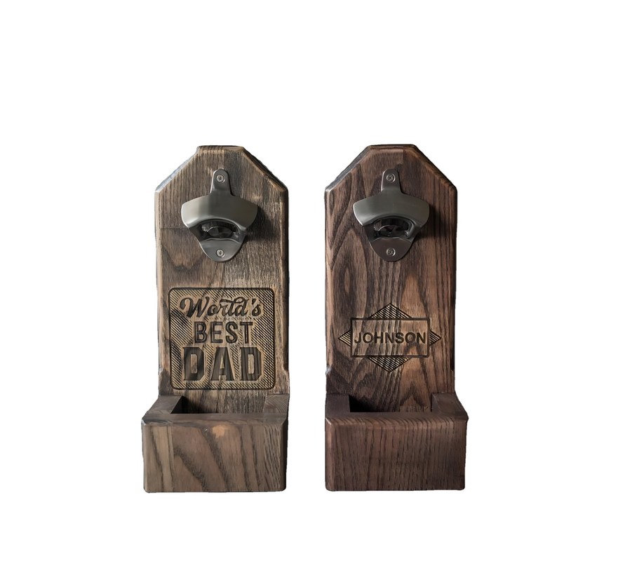 나무 손잡이 맥주 병 열기 이상적인 신랑 선물 개인 로고 인쇄