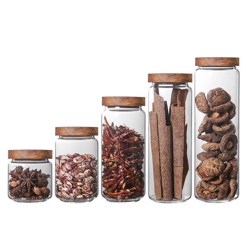 식품 저장 용품용 아카시아 뚜?? 유리 용기