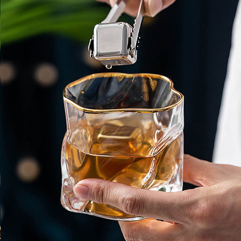 위스키 유리 와인 컵, 트위스트 라인, 사용자 지정 로고, 다채색 옵션