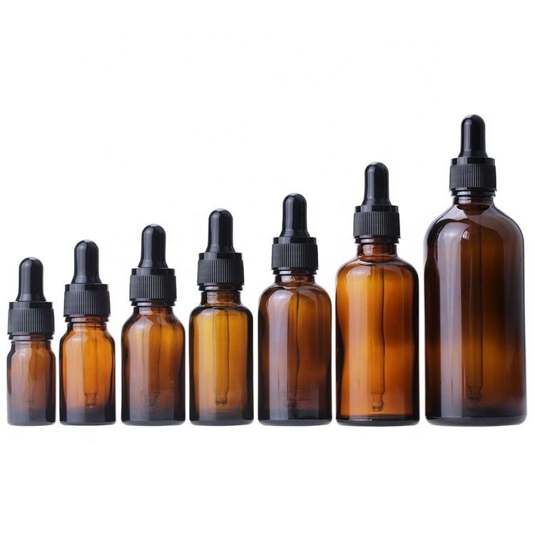 5ml 10ml 15ml 20ml 30ml 50ml 100ml 앰버 글래스 드롭퍼 병