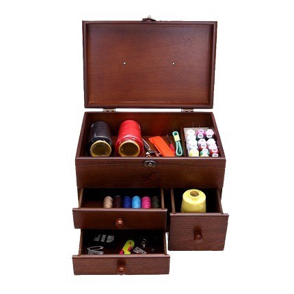 지원하지 않는 방 공간 선택 조직 저장용 목재 꿰매기 상자