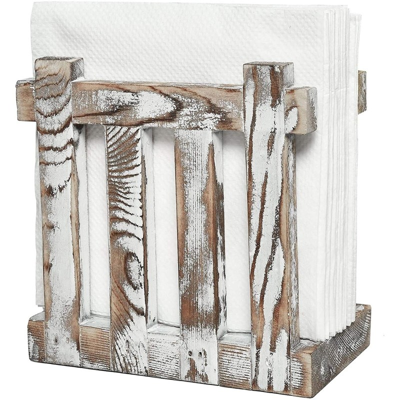 럭틱 스타일의 목재 냅킨 홀더 테이블 레스토랑 선물 주문형 태워온 시즌