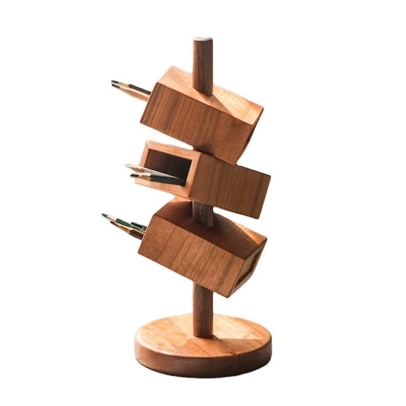 8각형 책상 조직 NBeech 나무 검은 호두 및 다재다능 책상 조직